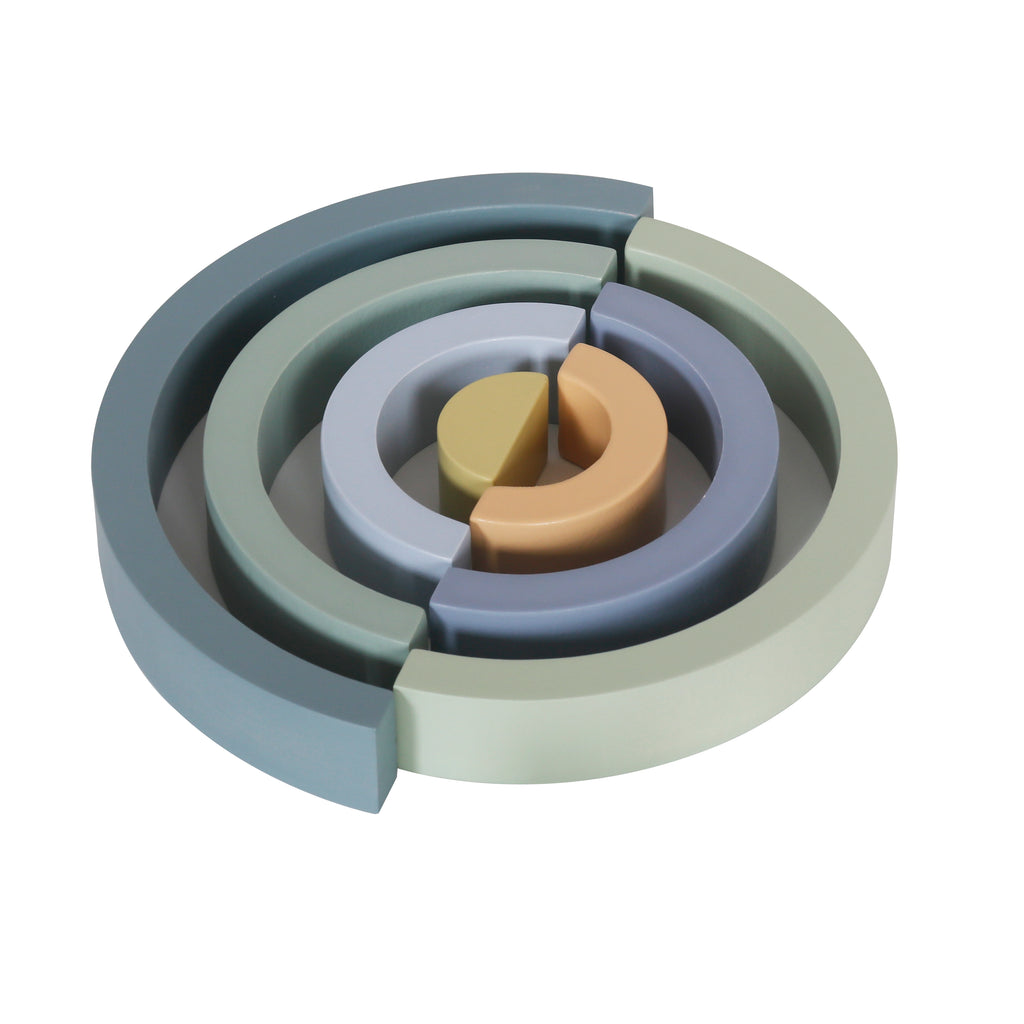 Wooden Montessori Rainbow 4-in-1 playset - Blue