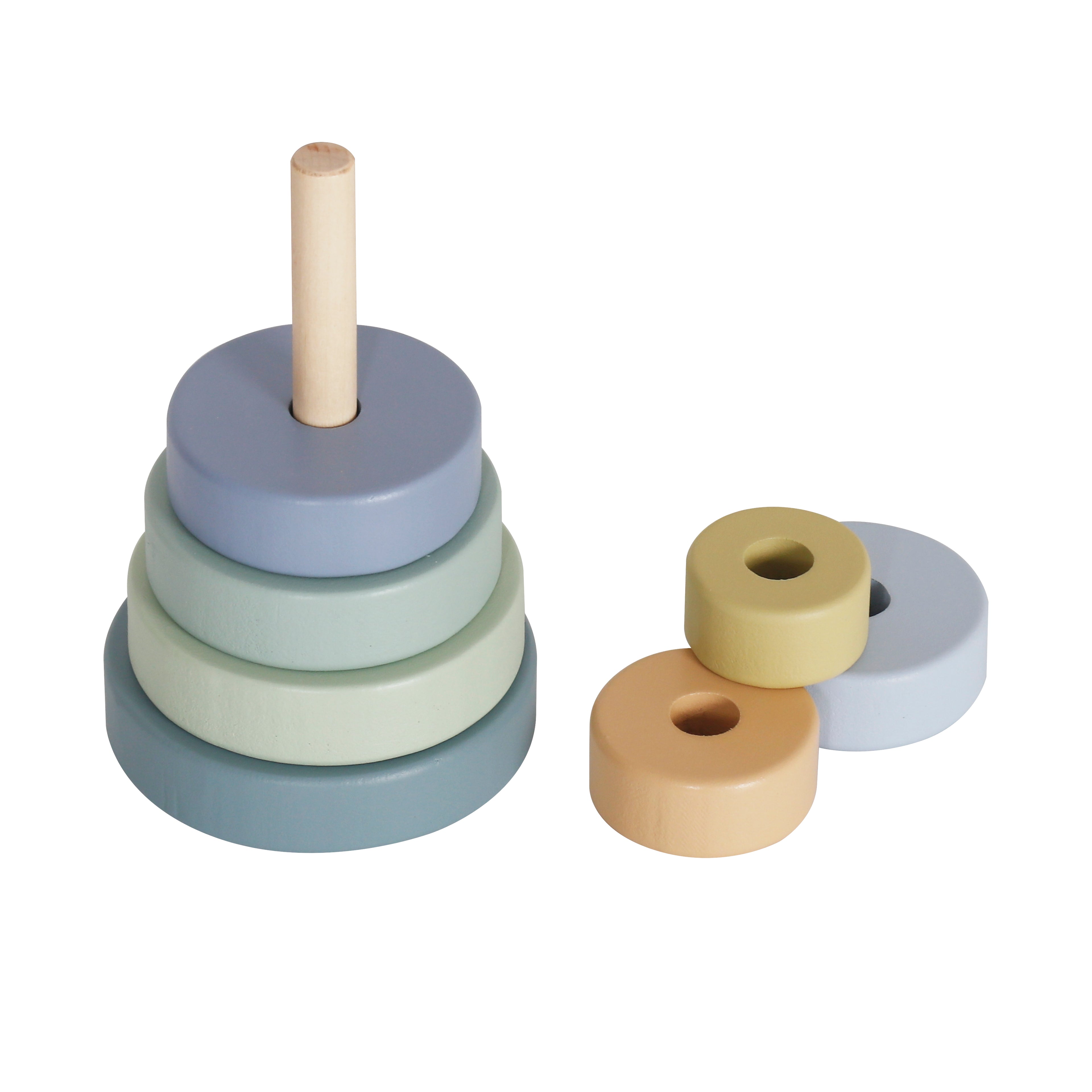 Wooden Montessori Rainbow 4-in-1 playset - Blue